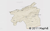 Shaded Relief 3D Map of Ouarzazate, cropped outside