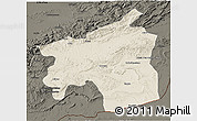 Shaded Relief 3D Map of Ouarzazate, darken