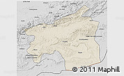 Shaded Relief 3D Map of Ouarzazate, desaturated