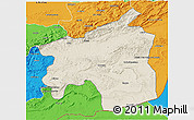 Shaded Relief 3D Map of Ouarzazate, political outside