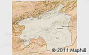 Shaded Relief 3D Map of Ouarzazate, satellite outside