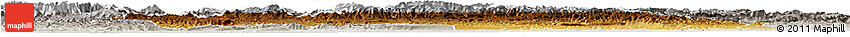 Physical Horizon Map of Ouarzazate, lighten, semi-desaturated