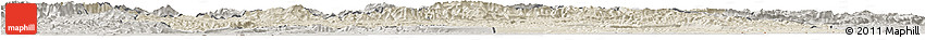 Shaded Relief Horizon Map of Ouarzazate, semi-desaturated
