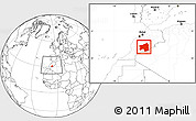 Blank Location Map of Ouarzazate, within the entire country