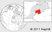 Blank Location Map of Ouarzazate, highlighted country