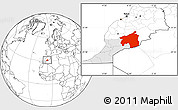 Blank Location Map of Ouarzazate, highlighted parent region