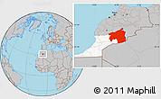 Gray Location Map of Ouarzazate, highlighted parent region