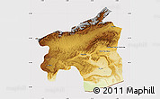 Physical Map of Ouarzazate, cropped outside