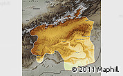 Physical Map of Ouarzazate, darken, semi-desaturated