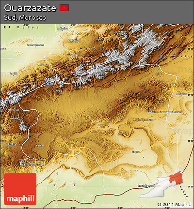 Physical Map of Ouarzazate