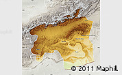 Physical Map of Ouarzazate, lighten, semi-desaturated
