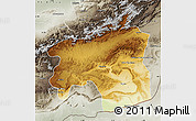 Physical Map of Ouarzazate, semi-desaturated