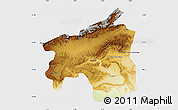 Physical Map of Ouarzazate, single color outside