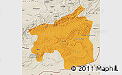 Political Map of Ouarzazate, shaded relief outside