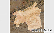 Satellite Map of Ouarzazate, darken