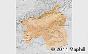 Satellite Map of Ouarzazate, lighten, desaturated