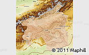 Satellite Map of Ouarzazate, physical outside