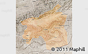 Satellite Map of Ouarzazate, semi-desaturated