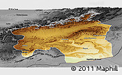 Physical Panoramic Map of Ouarzazate, darken, desaturated