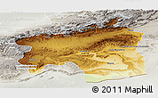 Physical Panoramic Map of Ouarzazate, lighten, semi-desaturated