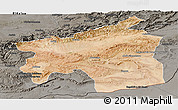 Satellite Panoramic Map of Ouarzazate, darken, semi-desaturated