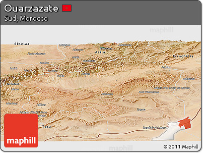 Satellite Panoramic Map of Ouarzazate