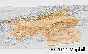 Satellite Panoramic Map of Ouarzazate, lighten, desaturated