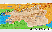 Satellite Panoramic Map of Ouarzazate, political outside