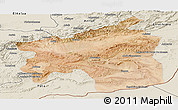 Satellite Panoramic Map of Ouarzazate, shaded relief outside