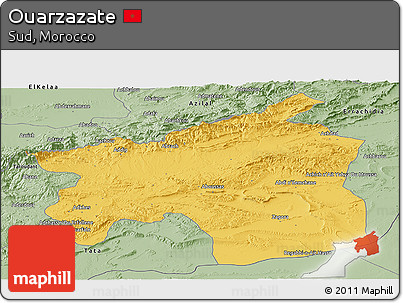 Savanna Style Panoramic Map of Ouarzazate