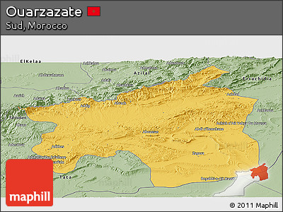Savanna Style Panoramic Map of Ouarzazate