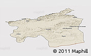 Shaded Relief Panoramic Map of Ouarzazate, cropped outside