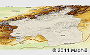 Shaded Relief Panoramic Map of Ouarzazate, physical outside