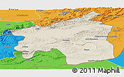 Shaded Relief Panoramic Map of Ouarzazate, political outside