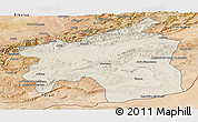 Shaded Relief Panoramic Map of Ouarzazate, satellite outside