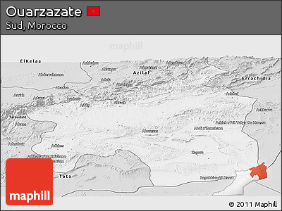 Silver Style Panoramic Map of Ouarzazate