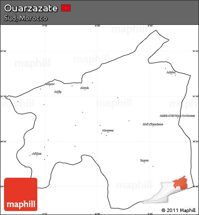 Blank Simple Map of Ouarzazate, cropped outside