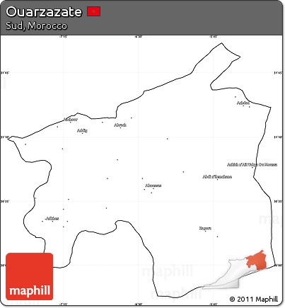 Blank Simple Map of Ouarzazate, cropped outside