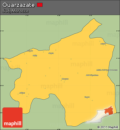 Savanna Style Simple Map of Ouarzazate, cropped outside
