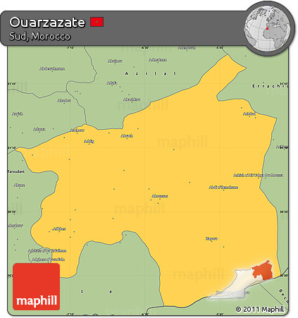 Savanna Style Simple Map of Ouarzazate