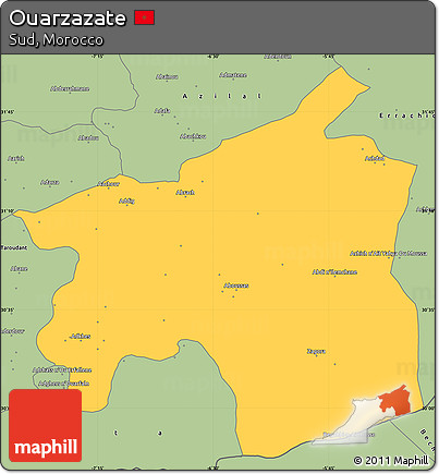 Savanna Style Simple Map of Ouarzazate