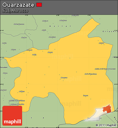 Savanna Style Simple Map of Ouarzazate