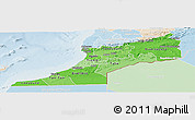 Political Shades Panoramic Map of Sud, lighten