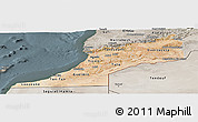 Satellite Panoramic Map of Sud, semi-desaturated