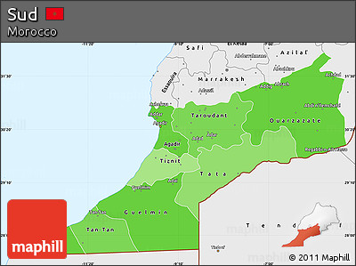 Political Shades Simple Map of Sud, single color outside, borders and labels