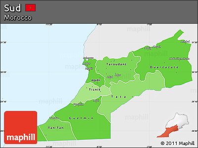 Political Shades Simple Map of Sud, single color outside