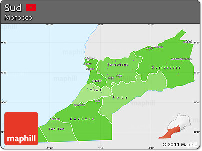 Political Shades Simple Map of Sud, single color outside