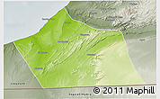 Physical 3D Map of Tan-Tan, semi-desaturated