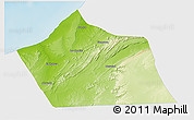 Physical 3D Map of Tan-Tan, single color outside