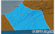 Political 3D Map of Tan-Tan, darken